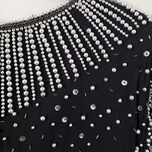 Vintage 1980s Silk Beaded Shift Dress - Picture 6 of 15